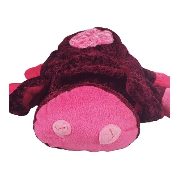 Six Flags Pig Plush Pink Red Spots Prize Toy Amusement Park Floppy Laying Pillow - Picture 6 of 11
